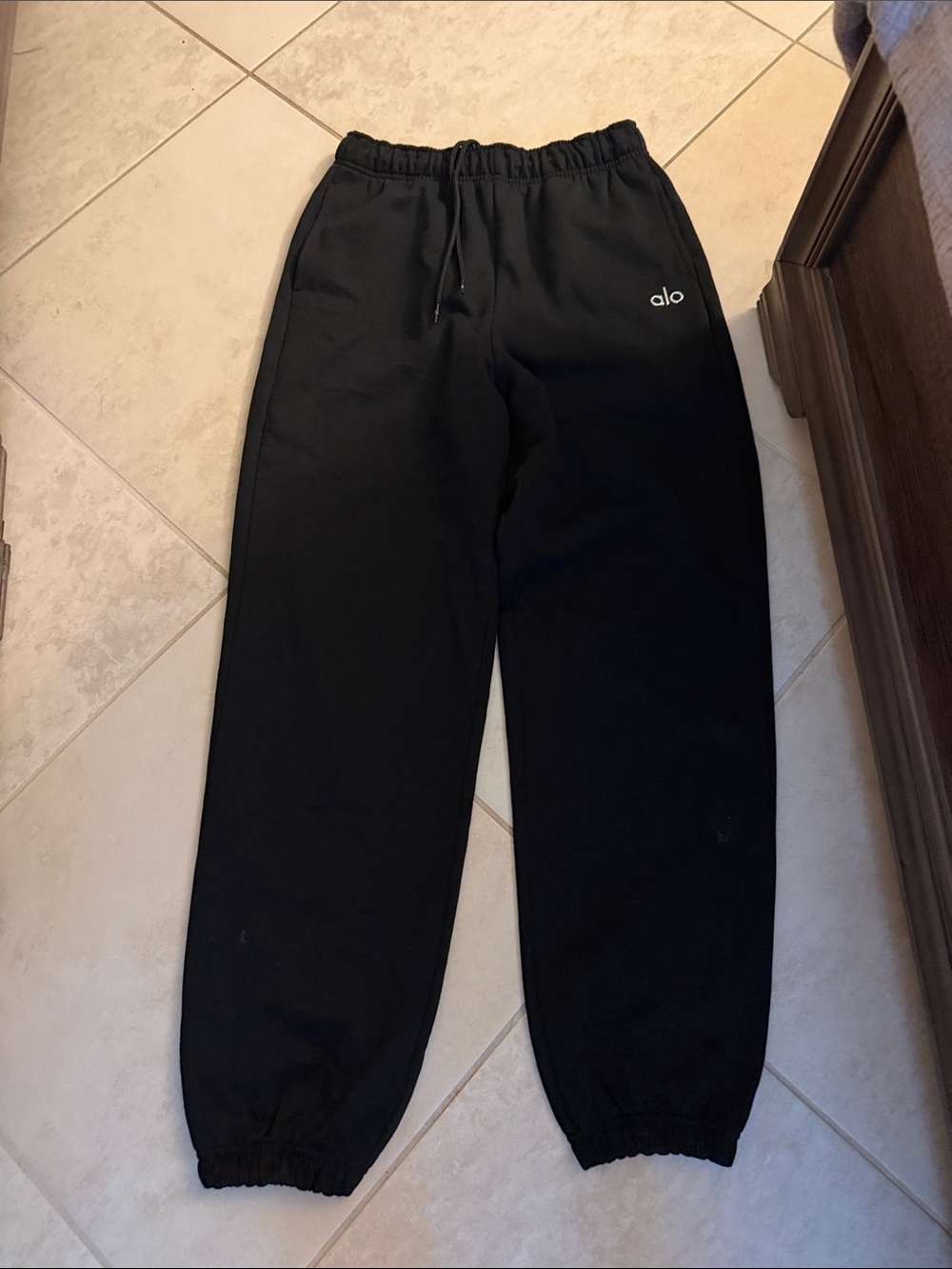 ALO Yoga womens Black Joggers with Alo Logo